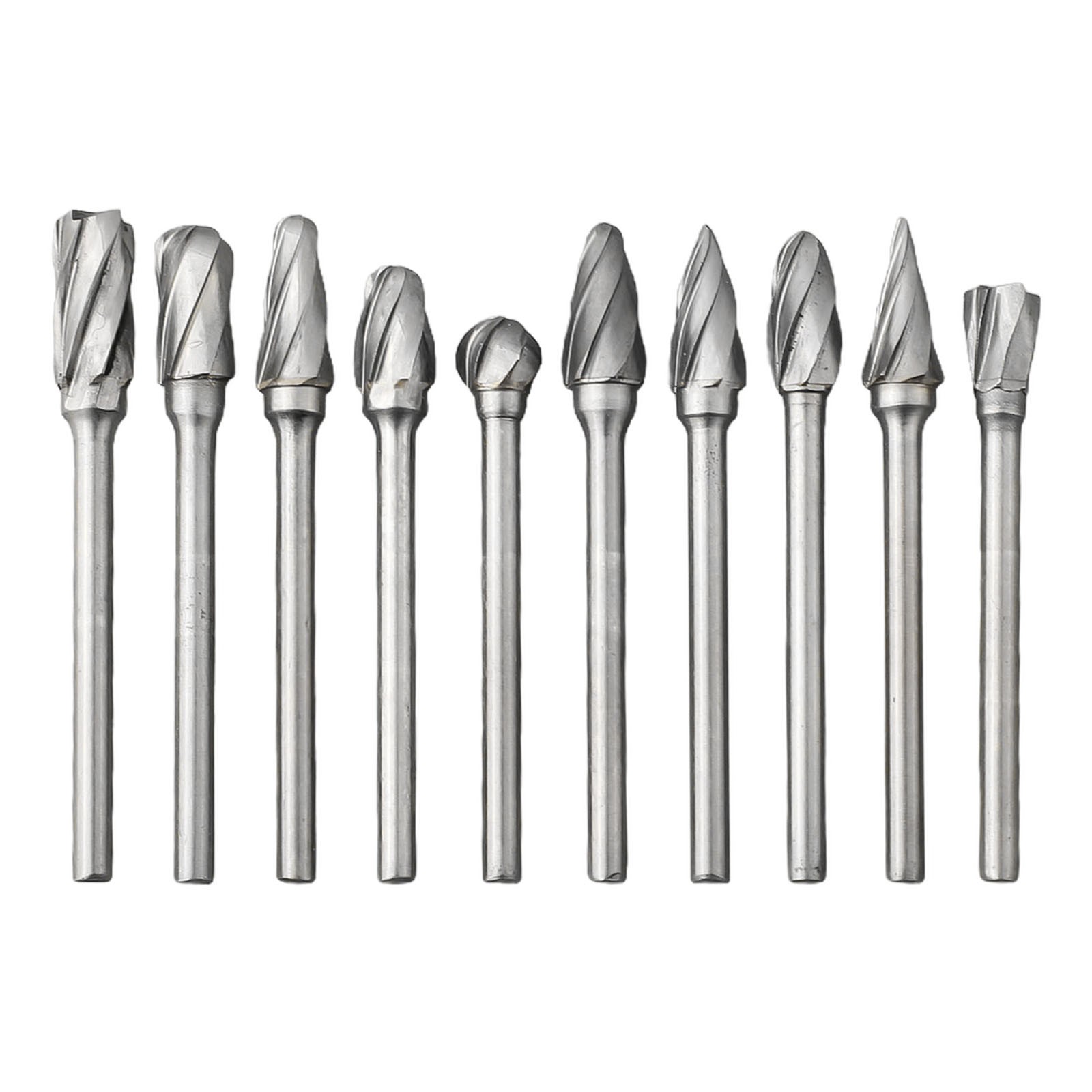 ATO AlumaCut Carbide Burr Set – 1/4” Shank, 5-Piece – Aluminum & Non-Ferrous Grinding Bits
