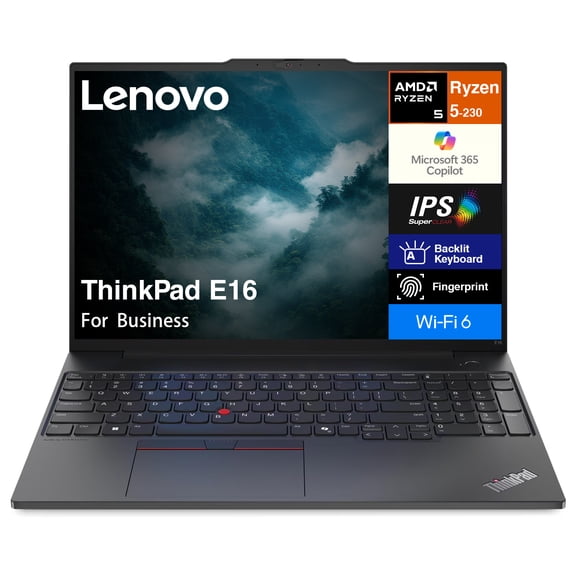 Lenovo ThinkPad E16 Business Laptop 16.0in IPS WUXGA Display (AMD Ryzen 5 230, 16GB DDR5, 4TB PCIe SSD, AMD Radeon, Backlit KB, Fingerprint, Thunderbolt 4, WiFi 6, Webcam, Bluetooth 5.1, Win 11 Pro)