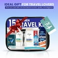 thumbnail image 3 of Trektote Travel Toiletry Kit For Men – 15 Piece Set Of, Featuring Top Brand Toiletries, TSA Compliant, Travel Essentials, Includes Shampoo Body Wash, Shaving Cream, Toiletry Bag & More, 3 of 8