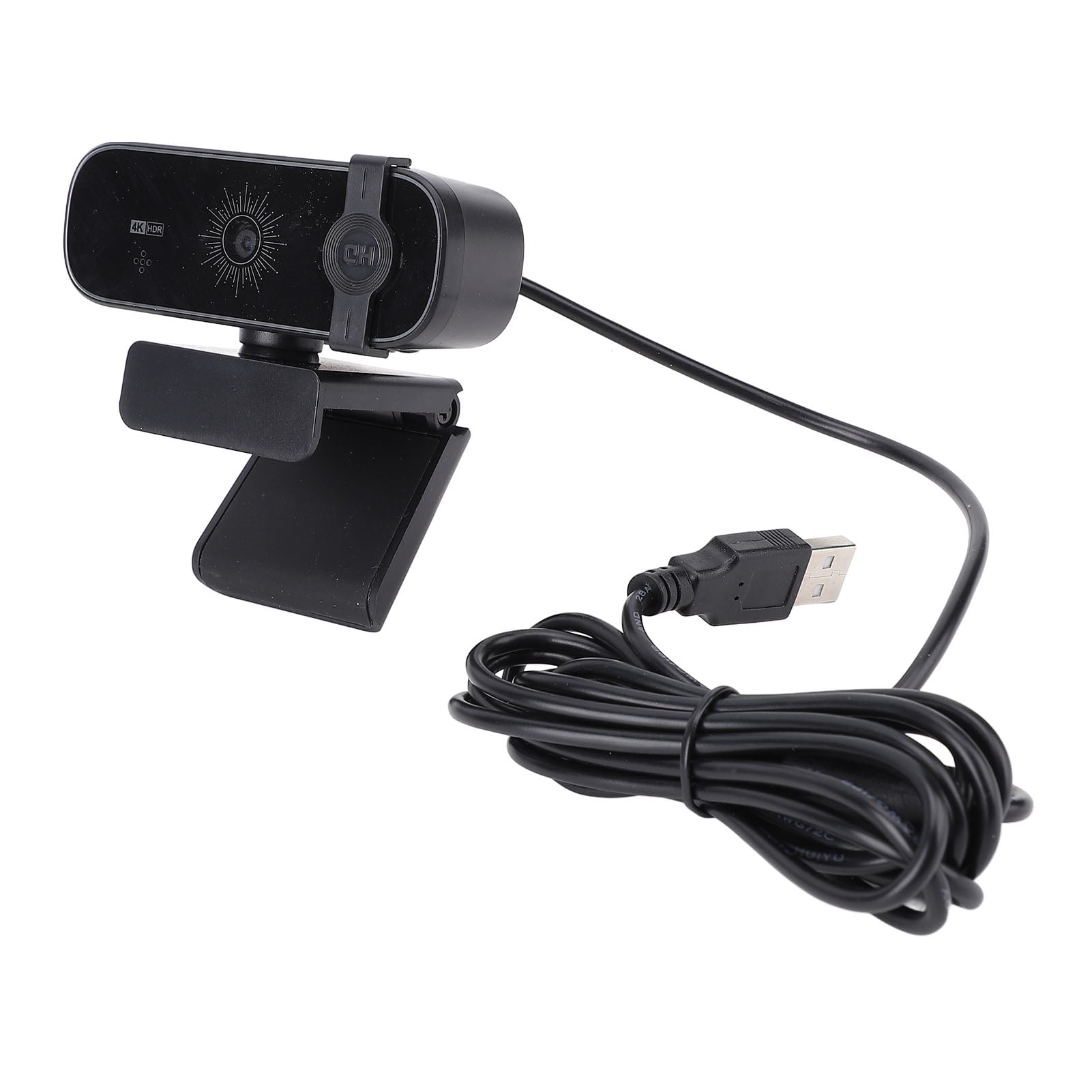PC Webcam, Double Omnidirectional Microphones Remote Control 3840x2160 Resolution USB Interface Webcam  for Work