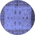 thumbnail image 1 of Ahgly Company Indoor Round Oriental Blue Traditional Area Rugs, 6' Round, 1 of 4