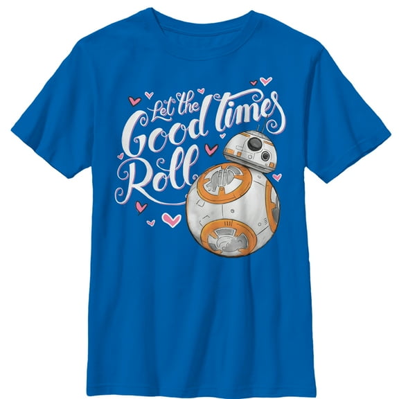 Boy's Star Wars The Force Awakens Valentine BB-8 Good Times Roll Graphic Tee Royal Blue X Small