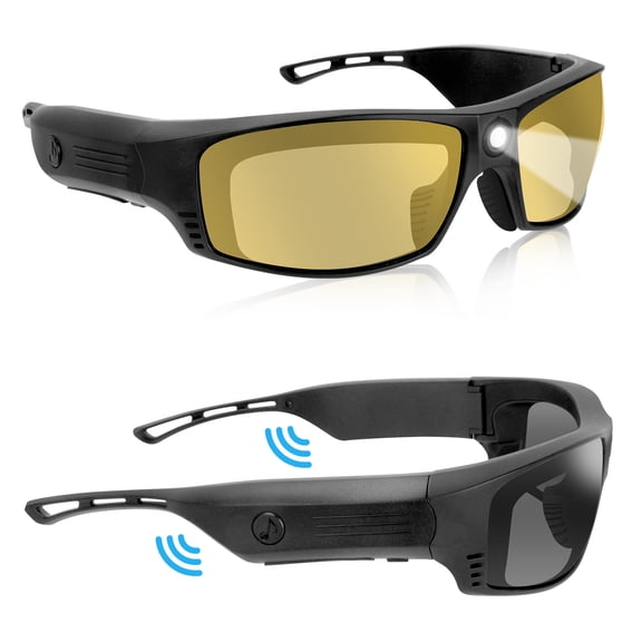 ViView Smart Bluetooth Glasses for Men&Women Ultra Loud Volume,Safety Glasses with Bluetooth Speaker Rechargeable LED Lights,20 Hrs Runtime TR90 Frame ANSI Z87.1
