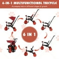 thumbnail image 6 of Infans 6-in-1 Foldable Baby Tricycle Toddler Bike Stroller W/Adjustable Push Handle Red, 6 of 7
