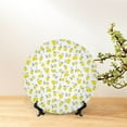 thumbnail image 6 of Picia Yellow Lemon Leaves Pattern Bone China Decorative Plate – Wall Decor with Stand and Adhesive, Elegant Ornament for Living Room, Office, or Entryway-6in, 6 of 6
