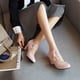 thumbnail image 3 of 1 par de zapatos de tacón alto con lazo para mujer, con punta ligera y tacón grueso., 3 of 6
