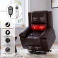 thumbnail image 4 of Power Lift Recliner Chair with Heat & Massage - Electric PU Leather Recliner for Elderly, Remote Control, 2 Side Pockets - Power Rising Recliner Sofa for Living Room & Bedroom, 4 of 8