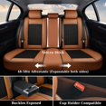 thumbnail image 2 of Coverado Black&Brown Car Seat Covers Full Set, Faux Leather Seat Protectors with Embossed Grains, Front and Back Auto Cushions Universal Fit Most Cars, Sedans, SUVs and Trucks, 2 of 8
