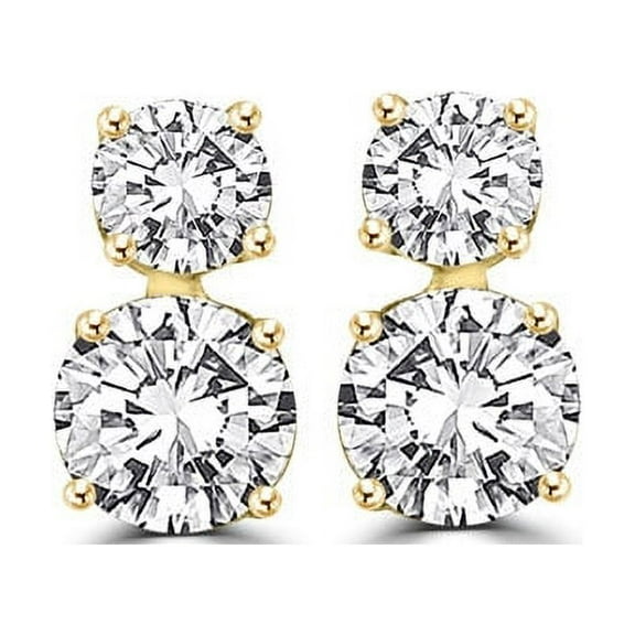 Diamond Essence Earrings with Round Brilliant Stones - GED1190 - 3 Carat