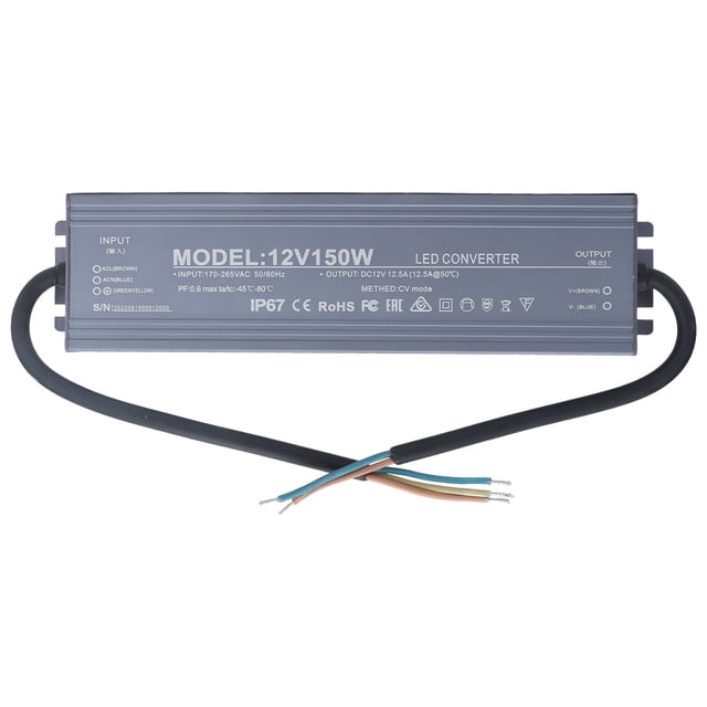 Fuente de alimentación impermeable IP67, controlador LED, transformador, adaptador convertidor de voltaje, entrada AC170-265V