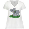 thumbnail image 3 of Inktastic Autism Support Elephants Women's Plus Size V-Neck T-Shirt, 3 of 5