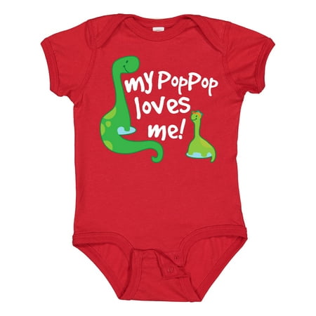 

Inktastic My Pop Pop Loves Me Dinosaur Gift Baby Boy or Baby Girl Bodysuit