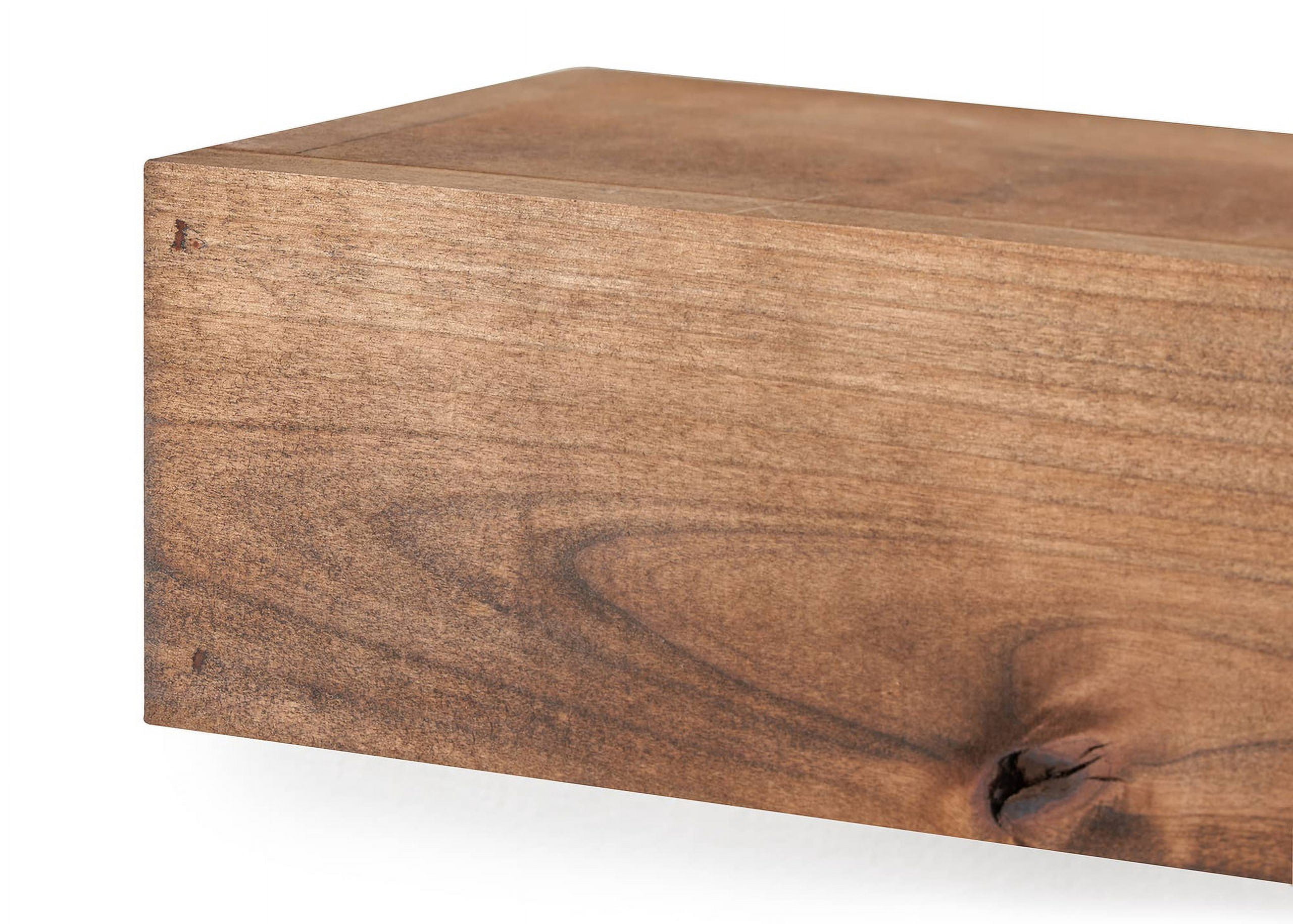 Drakestone Designs Farmhouse Floating Shelf, 24 inch - Walnut Finish (Set of 2)