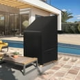 thumbnail image 5 of Patio Swivel Lounge Chair Covers Waterproof, 2 Pack Outdoor Rocking Chair Covers for Patio Lawn Garden Wicker Furniture, 25.5"W x 25.5"L x 47.2"H, Black, 5 of 9