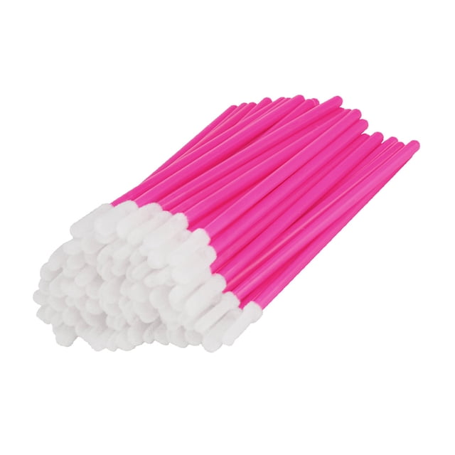 Minnieouse 100 uds, varitas de cepillo de labios de fibra de nailon de un solo uso, aplicador de limpieza, cepillos de brillo de labios, herramientas de Suministros de Minnieouse CE014160-00