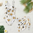 thumbnail image 5 of Jiueut Daisy Bee Print Girl's One Piece Swimsuits Cut Out Swimwear with Adjustable Strap One Shoulder Bathing Suit with Mesh Cover Up, 5 of 7