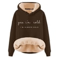 thumbnail image 4 of Womens Fleece Sherpa Sweatshirt Long Sleeve Hooded Sweatshirt Warm Hoodies (Coffee M), 4 of 4