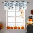thumbnail image 6 of Valances for Windows Eucalyptus Leaves Plant on The Top Rod Pocket Short Curtain for bathroom living room bedroom Blue White 1 Panel 54x18in, 6 of 9