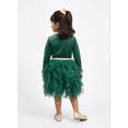 thumbnail image 2 of Dreaming of Lucy Toddler Girls Velvet Glitter Tutu Dress with Long Sleeves, Sizes 12M- 5T, 2 of 7