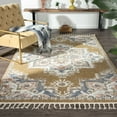 thumbnail image 4 of Luxe Weavers Yellow 5x7 Southwestern Medallion Area Rug, Stain Resistant Fringe Carpet, 4 of 9