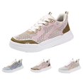 thumbnail image 3 of XIMIN Women Lace Up Platform Woven Retro Braided Sneakers Comfortable Casual Fashion Lightweight Sneaker Low Top Chunky Hiking Walking Shoes Footwear, 3 of 4