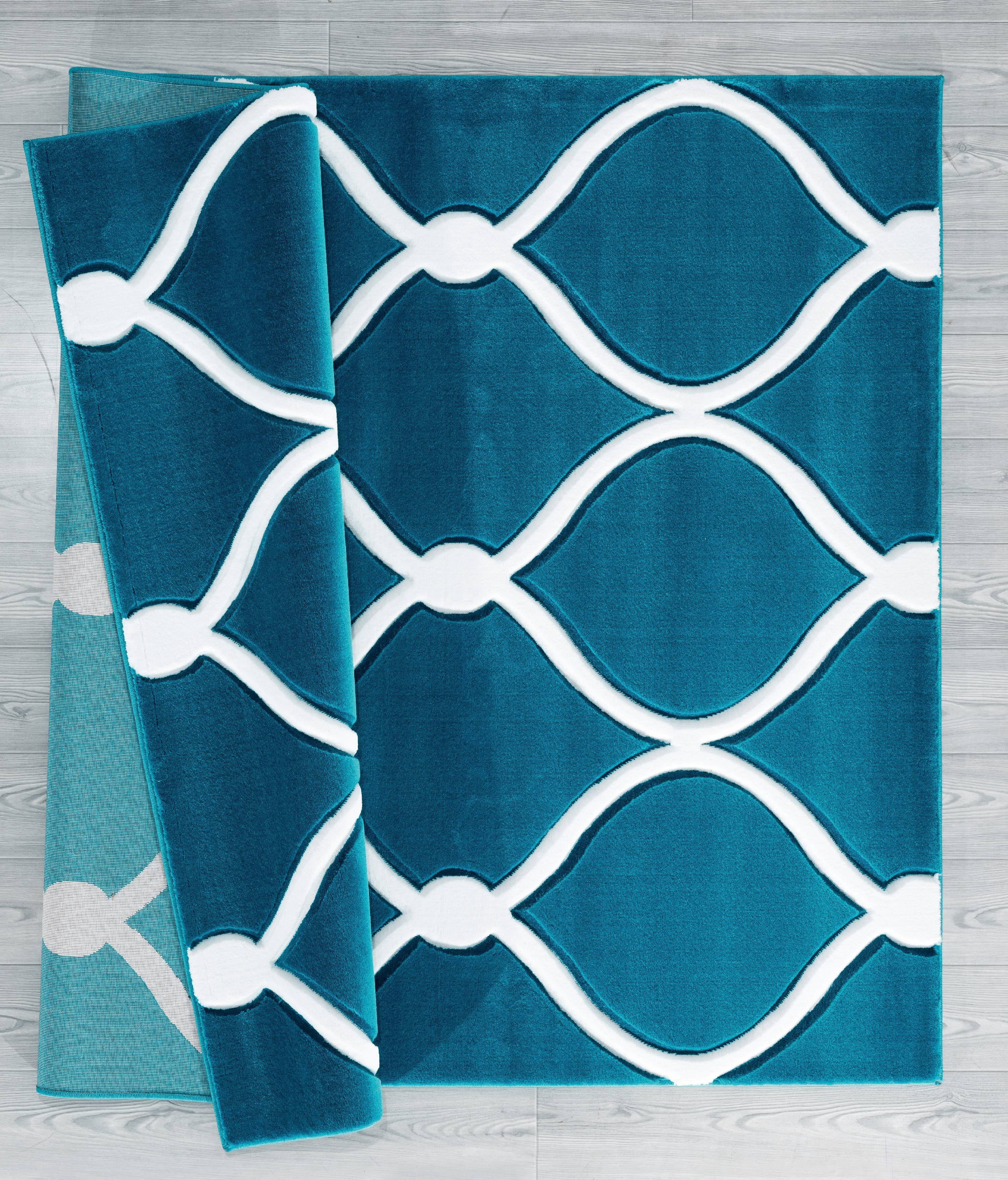 United Weavers Drachma Freya Modern Trellis Runner Rug, Turquoise, 2'7" x 7'4"