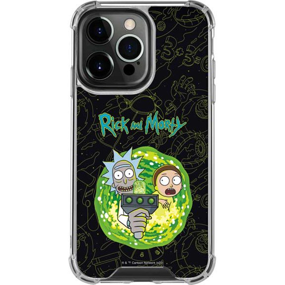 Skinit Adult Swim Rick and Morty Portal Travel iPhone 15 Pro Max Clear Case