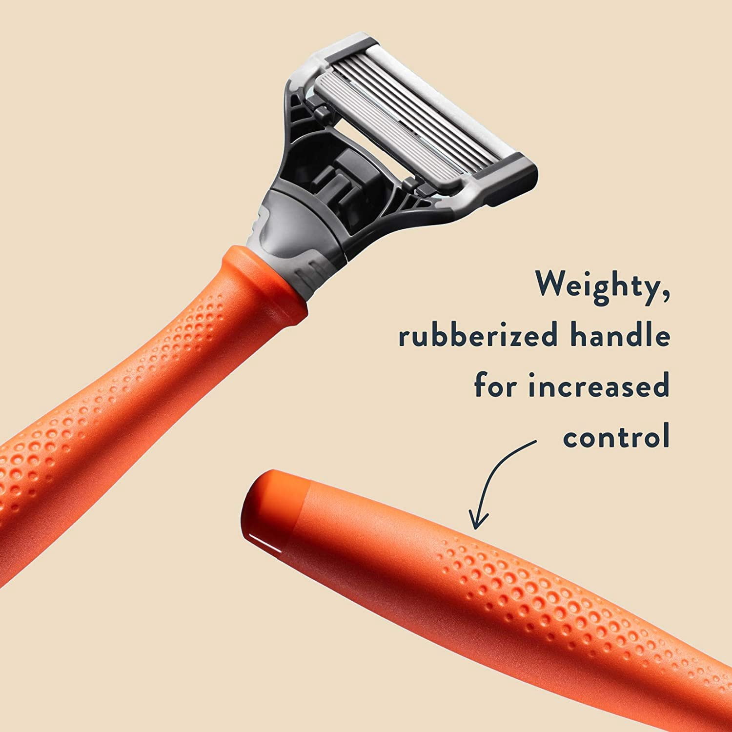 Harry's Razors for Men - Men's Razor Set with 5 Razor Blade Refills, Travel Blade Cover, 2 oz Shave Gel (Bright Orange) 1 ea