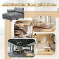 thumbnail image 7 of 44" Chaise Lounge Indoor with Charging Station and Cup Holders, Upholstered Corduroy Sleeper Sofa Bed with Adjustable Backrest and Side Pockets for Living Room, Gray, 7 of 7