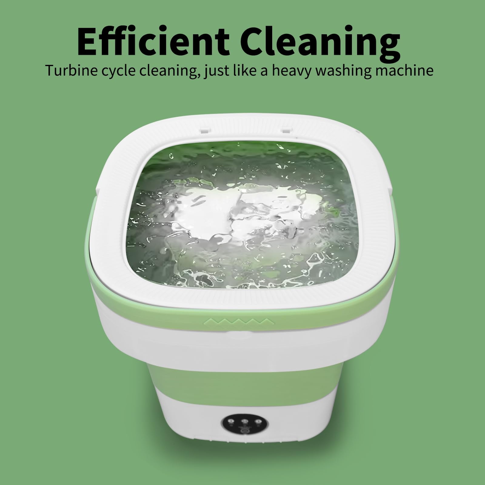Portable Washing Machine 16L Large Capacity, Upgraded Portable Washer with 3 Cleaning Modes, Deep Cleaning Small Washer for Travel, Camping, Apartments, Dorms, Hotels (Green)