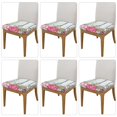 thumbnail image 2 of Gaeub Vintage Wood with Floral Square Chair Seat Covers, Stretch Fitted Printed Chair Seat Cushion Cover for Kitchen, Office - One Size, 2 of 9