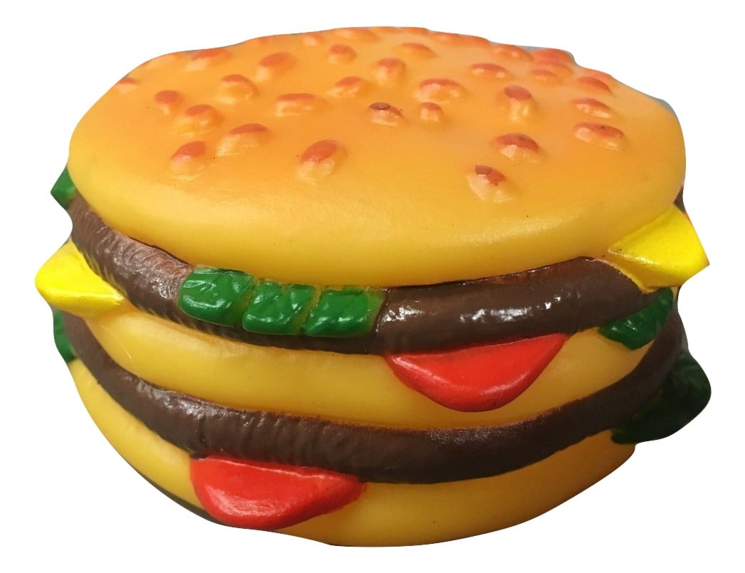 plush hamburger dog toy