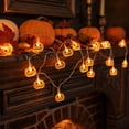 thumbnail image 3 of Pumpkin LED String Lights with Warm White Bulbs, Battery Operated Halloween Garland for Mantel, Porch, Window, Table, Bedroom, Party, Fall Harvest and House Decor, Brown2, 3 of 6