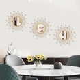 thumbnail image 2 of 3 Pack Metal Mirrors for Wall Sunburst Wall Mirrors Home Décor Decorative Hanging Wall Art for Living Room Bedroom Entryway (Gold Crystal, Sunburst), 2 of 7