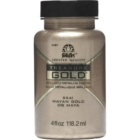 UPC: 0028995055416 | Folkart Treasure Gold Paint 4oz-Mayan Gold