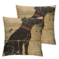 thumbnail image 2 of Nawypu Art Cute Animal Pet Dog Shadow Pattern Throw Pillow Covers Retro Wooden Background with Inspirational Quote Cushion Cover Home Decor (Vintage Pet Dog), 2 of 6