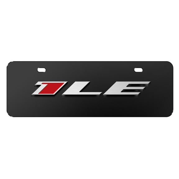 Chevrolet Camaro 1LE 3D Logo 12" x 4.25" European Look Black Half-Size Stainless Steel License Plate