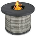 thumbnail image 2 of Best Choice Products 32in Round Gas Fire Pit Table, 50,000 BTU Outdoor Wicker Patio Propane Firepit w/ Cover - Gray, 2 of 8