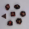 thumbnail image 2 of 7x Polyhedral Dices Smooth D4-D20 for Math d8 d10 d12 Teaching Bar Table Board Games Red Black, 2 of 7
