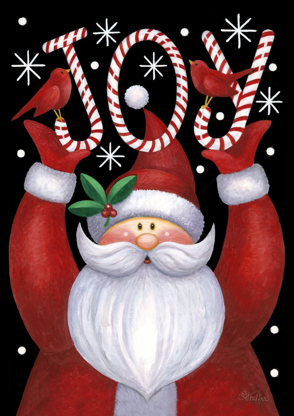 Toland Candy Cane Reindeer 12.5 x 18 Festive Christmas Winter Garden Flag 