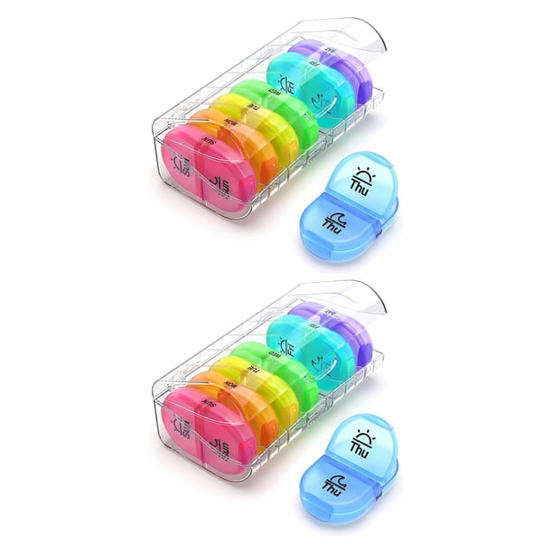 Cateissary Organizador de pastillas de 7 días, caja de Mini pastillas, organizador médico Personal, dispensador divisor de cajas para personas