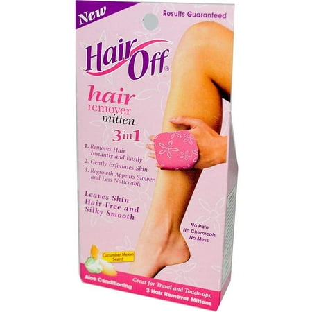 Mair Remover Mitten 3-In-1 (3 Pack), Removes hair instantly and easily. By Hair (Best Way To Remove Belly Hair)