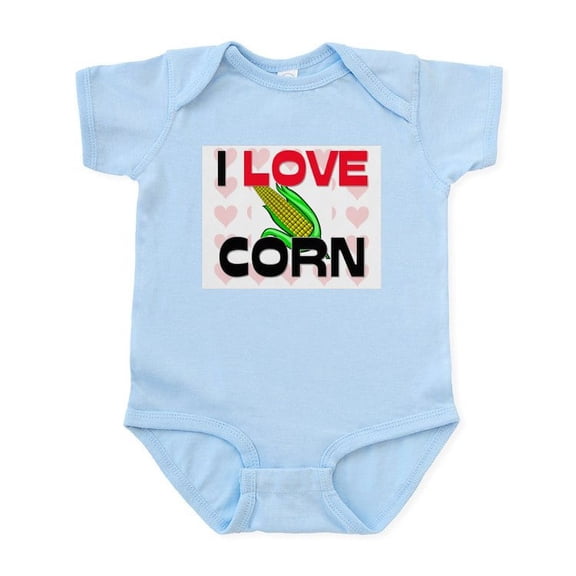 CafePress - I Love Corn Infant Bodysuit - Baby Light Bodysuit, Size Newborn - 24 Months