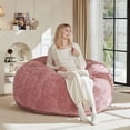 thumbnail image 3 of S-HOME Space-Saving 5FT Round Bean Bag Sofa – Portable Memory Foam Lounger for Home and College Dorm Use, Pink, 3 of 6