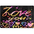 thumbnail image 4 of SKYSONIC Valentines Day Non-Slip Area Rug, Watercolor Rainbow Heart Floor Carpet Comfort Floor Mats Decor for Indoor Front Porch,Living Room, Bedroom,Kitchen,72"x48", 4 of 5