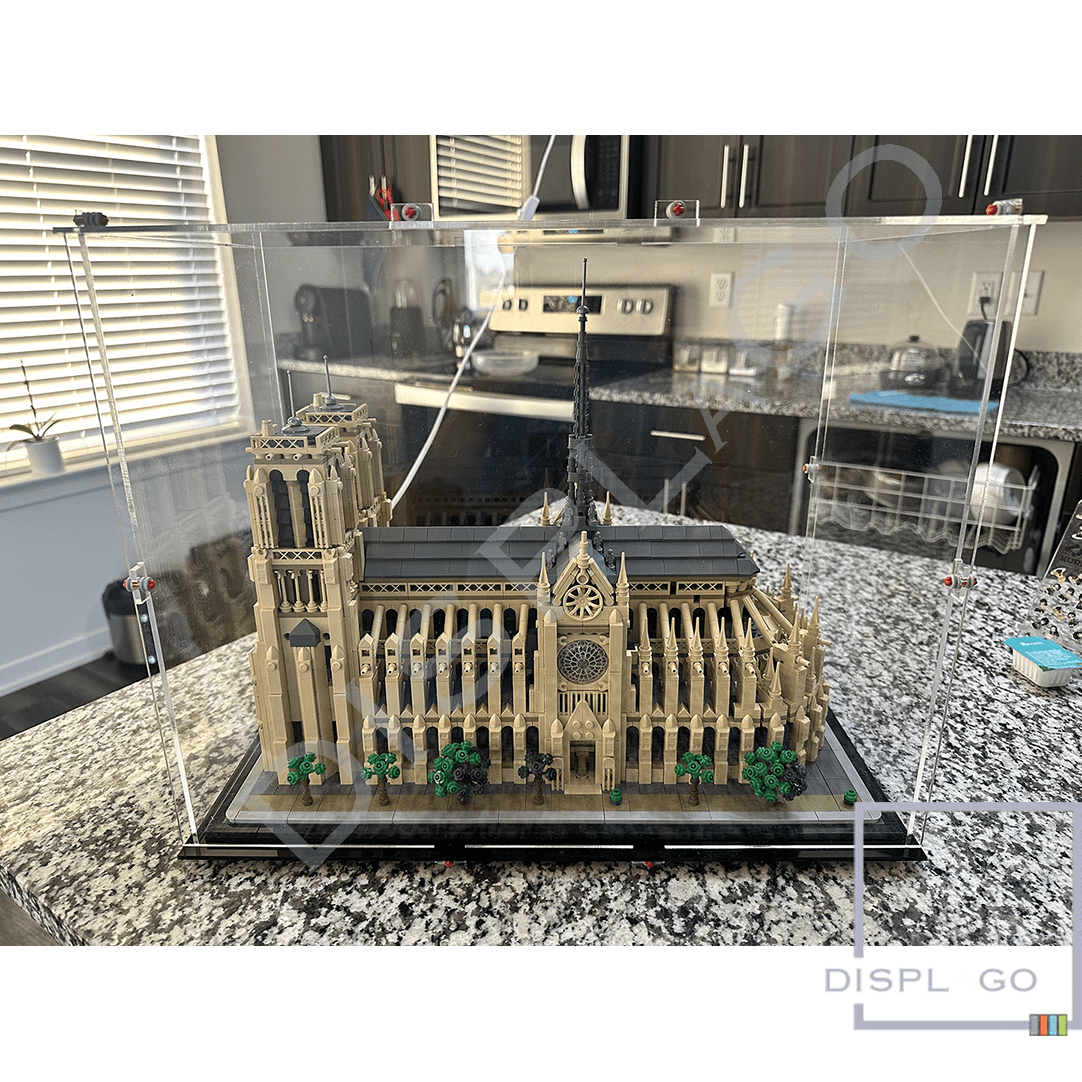 Displago Collectible Acrylic Display Case for LEGO ARCHITECTURE 21061 Notre-Dame de Paris, 8-Inch