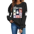 thumbnail image 6 of Spooky Season Sweatshirt Womens Ghost Graphic Pullover Crew Neck Long Sleeve Loose Fit Casual Fall Tops Ribbed Cuffs and Hem Cute Halloween Long Sleeve Sweatshirt, 6 of 7