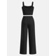 thumbnail image 2 of Camiseta corta sin mangas de punto acanalado SOLY HUX para niña y pantalones anchos, 2 of 6