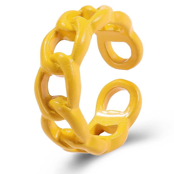 Fiudx Ofertas y liquidaciones Anillos de resina acrílica lindos anillos de moda anillos de diamantes de imitación de colores joyería de plástico