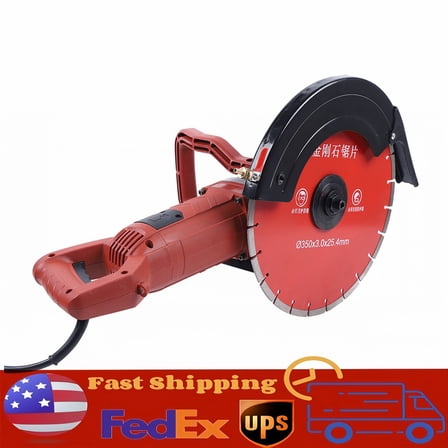 Electric 14 inch Circular Concrete Cut Off Saw Cutter Wet Dry Masonry Brick 3KW